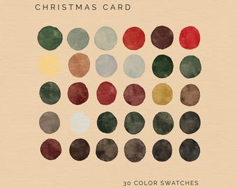 Christmas Color Palette: 30 Holiday Swatches for Procreate, Adobe, Canva