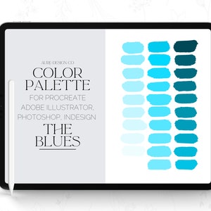 Shades of Blue Procreate Color Palette - Color Swatches for Adobe Illustrator