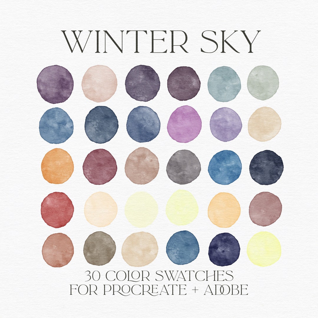 Winter Color Palette, Cool Color Palette for Procreate, Winter Swatches ...