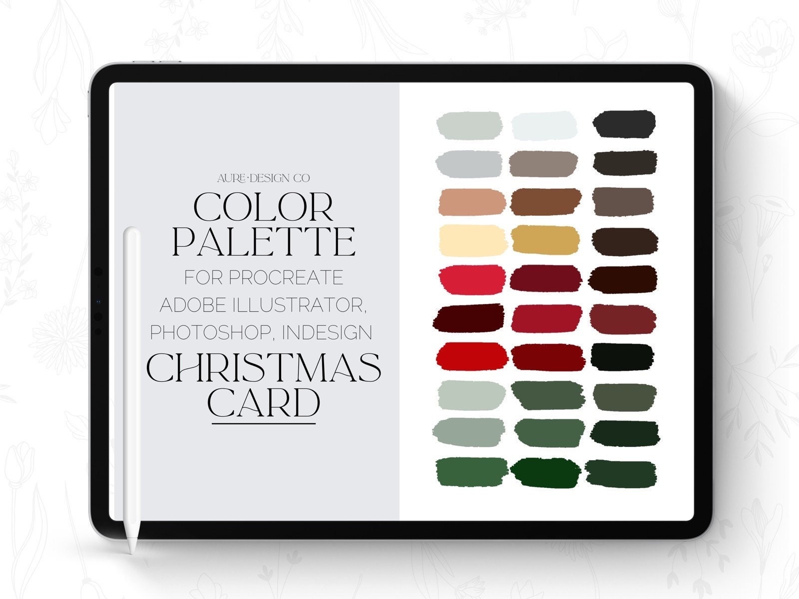 Christmas Color Palette Holiday Palette for Procreate and Etsy