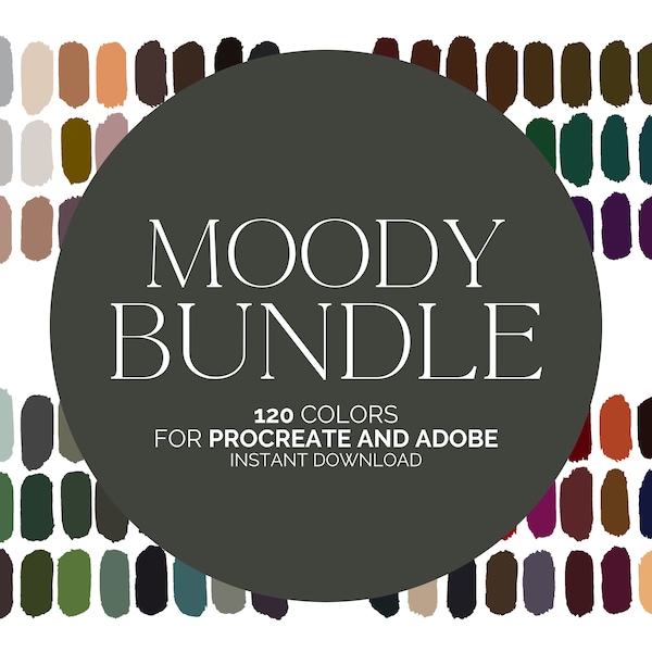 Dark and Moody Color Palettes for Procreate - Autumn Color Palette Bundle - Swatches for Adobe Photoshop, Illustrator, and InDesign