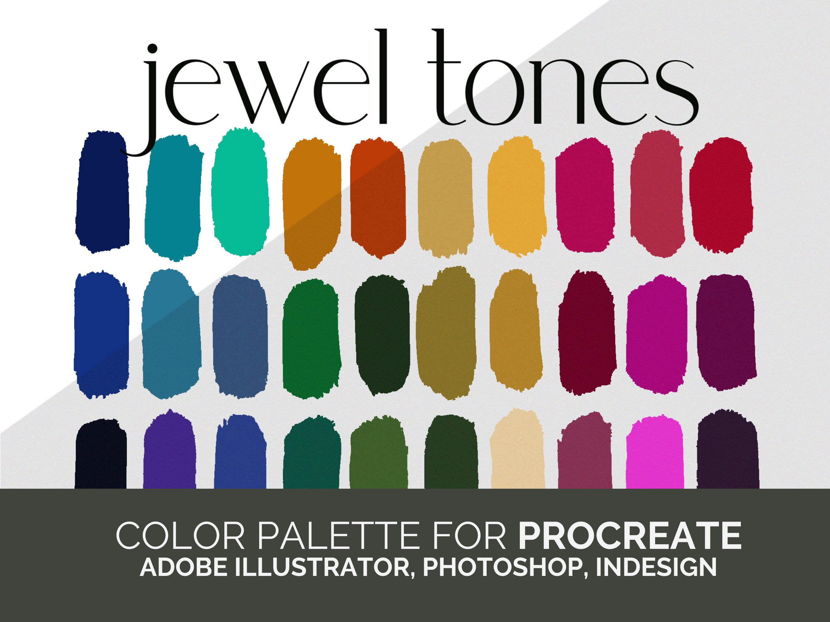 Procreate Palette Jewel Tones Color Scheme For Procreate Etsy