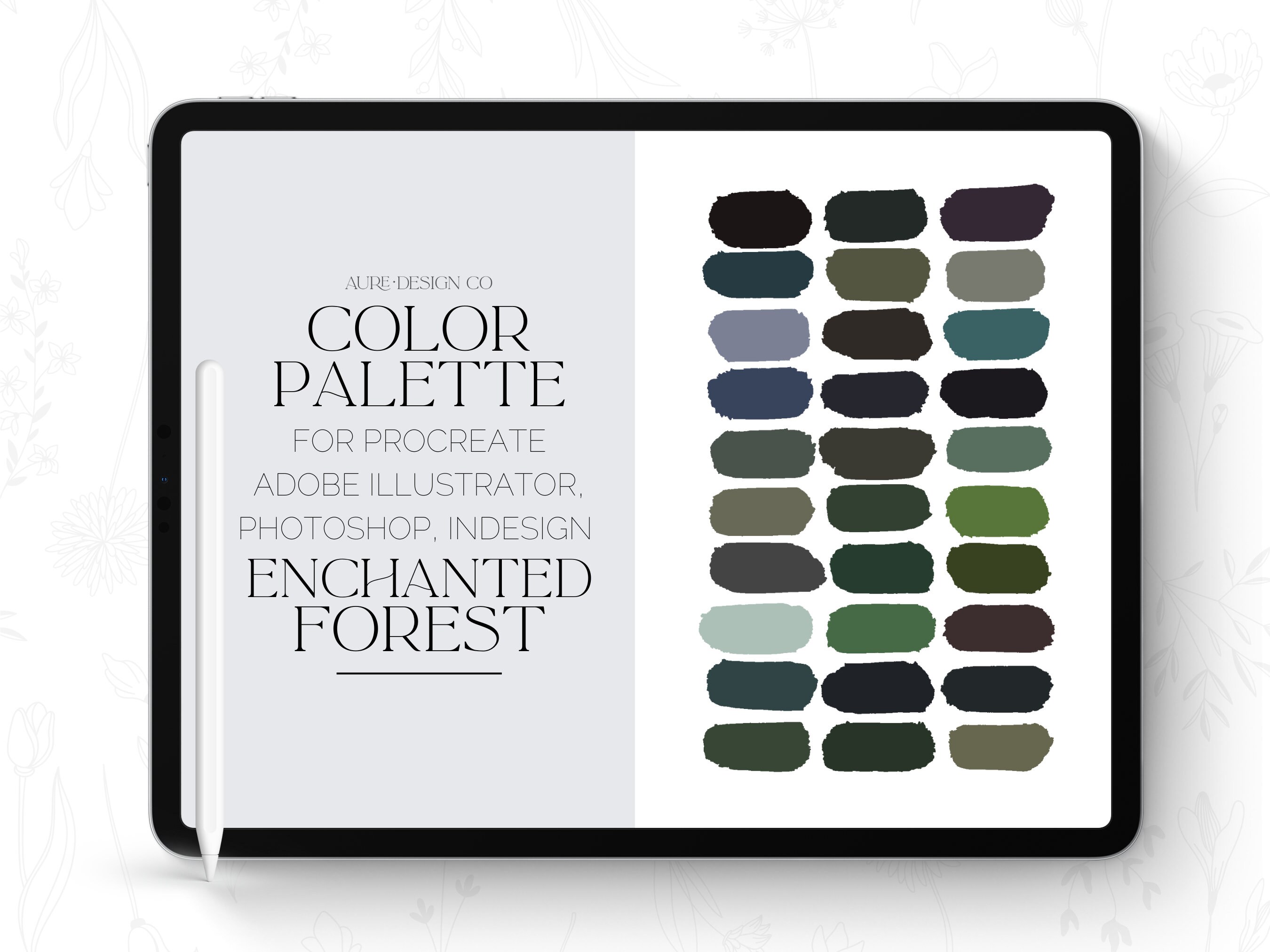 Procreate Palette - Enchanted Forest Color Scheme for Adobe Illustrator ...
