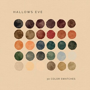 Halloween Color Palette: 30 Moody Swatches for Procreate and Adobe