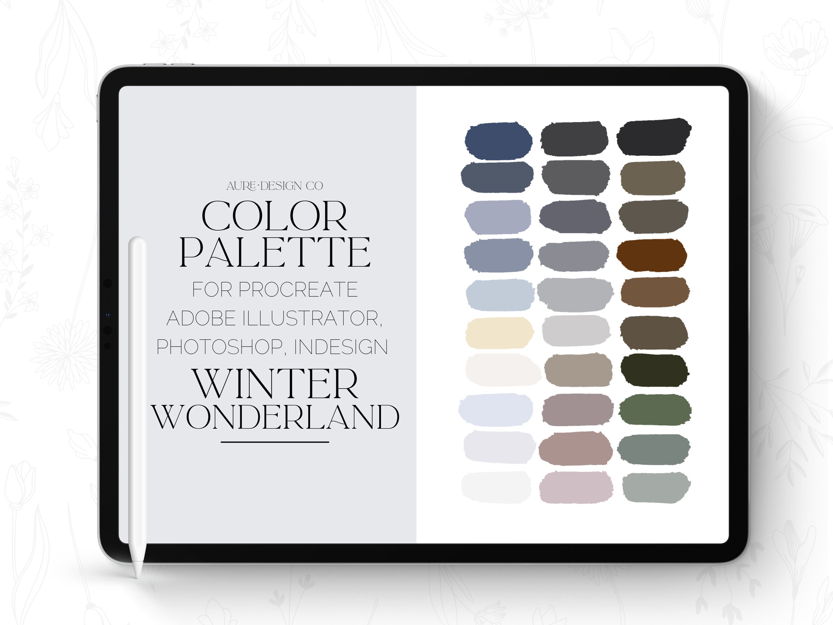 Winter Wonderland Color Palette for Procreate, Adobe Illustrator ...