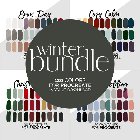 120 Winter Colors for Procreate Holiday Color Palette Bundle | Etsy