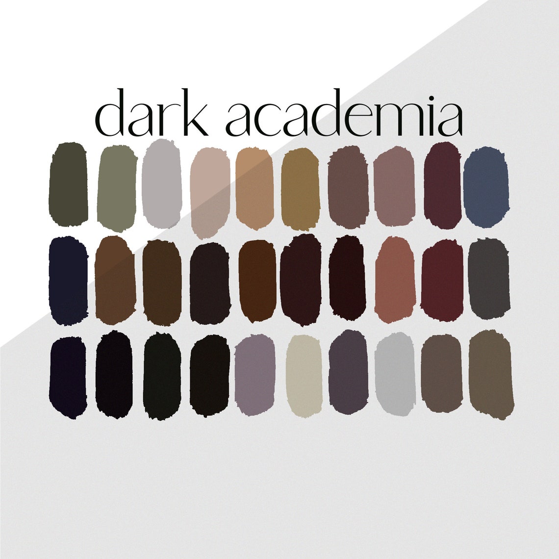 Dark Academia Color Palette for Procreate, Adobe Illustrator,