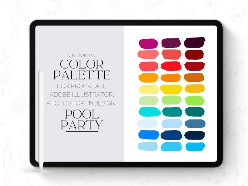 Procreate Color Palette 30 Sommer-Farbpaletten für Illustrator und Photoshop Bild 1