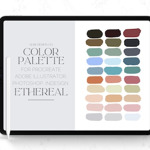 Procreate Palette - Ätherisches Abstraktes Farbschema für Procreate, iPad Illustration, Handlettering, Einladungs- und Grußkarten-Design
