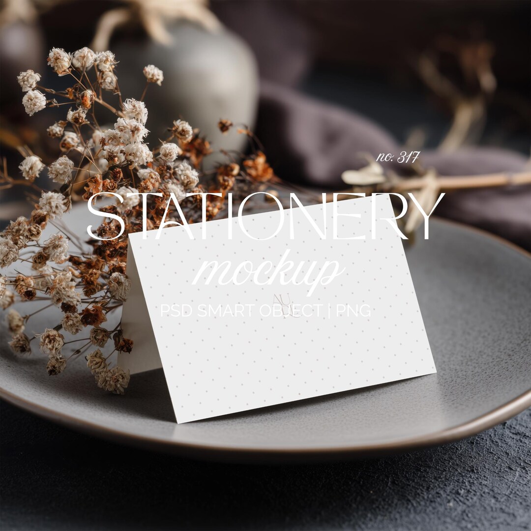 Modern Neutral Place Card Mockup: PSD Smart Object + PNG - Etsy