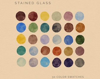 Stained Glass Procreate Color Palette: 30 Swatches (Digital Download)