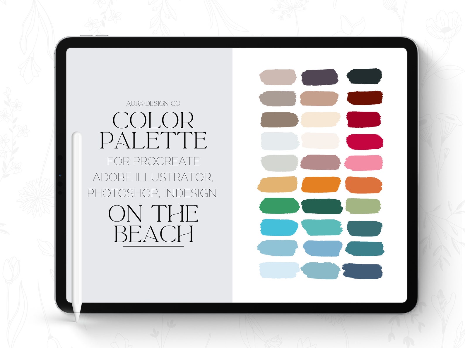 Procreate Color Palette - on the Beach - Tropical Color Scheme - Summer ...