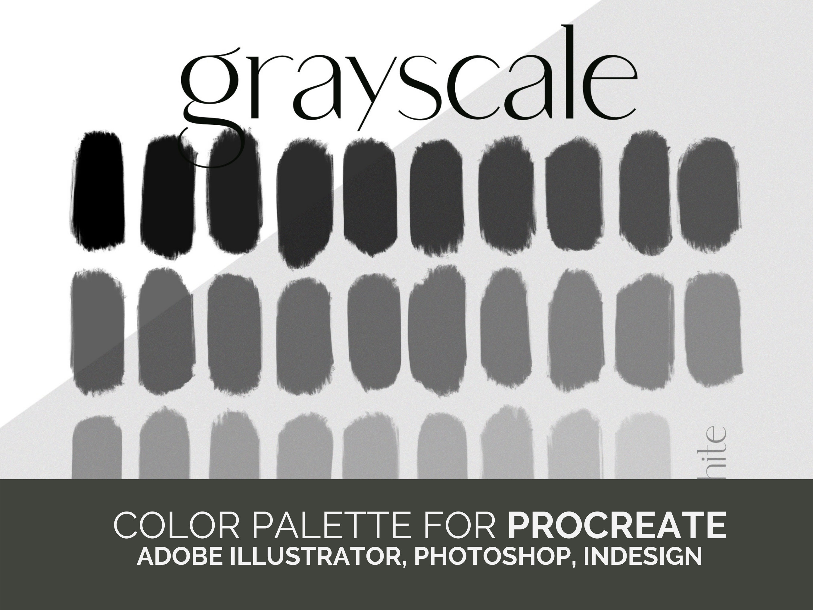 Grayscale Procreate Color Palette Shades of Gray Swatches Etsy Singapore
