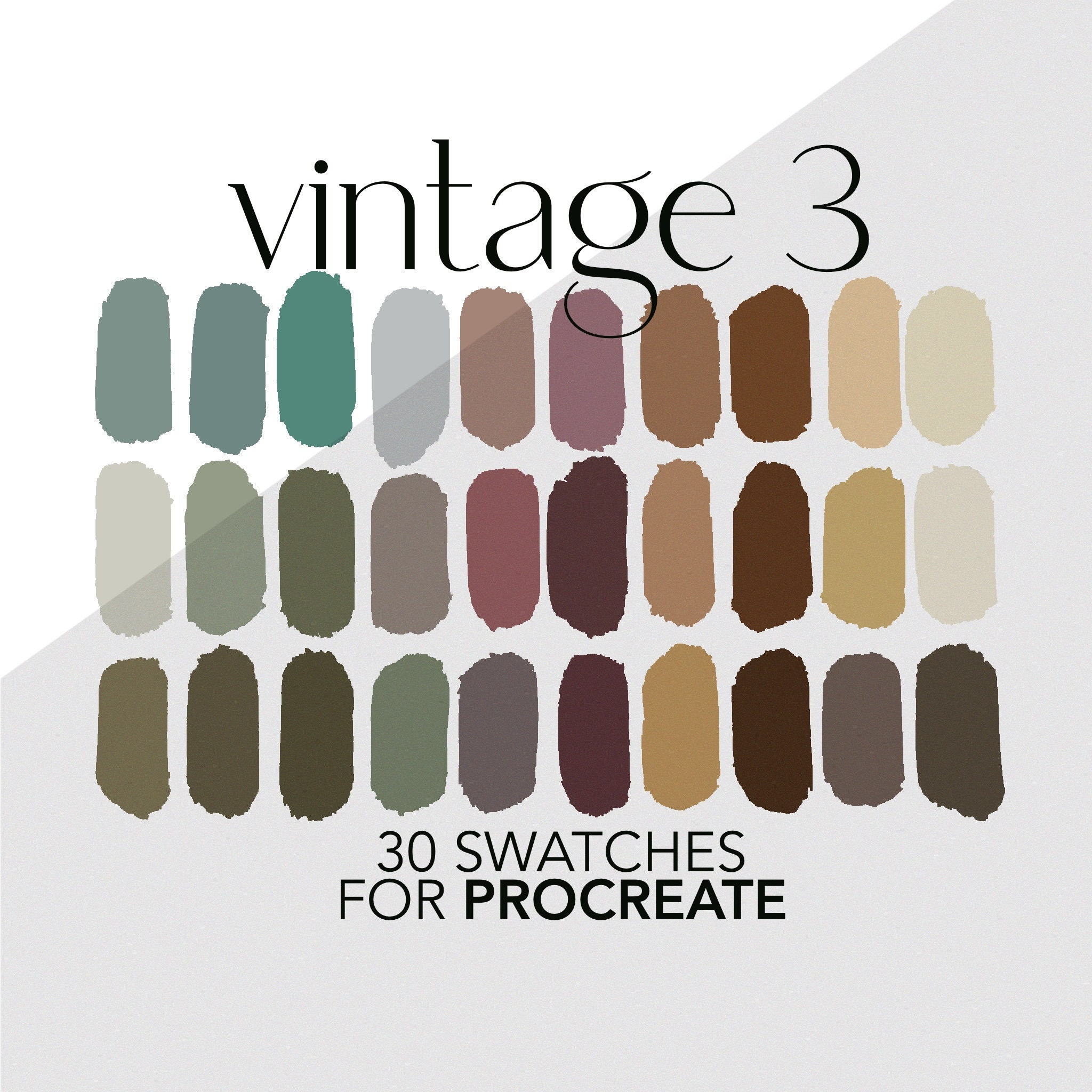 120 Vintage Colors for Procreate Palette Bundle Procreate Tools for ...