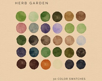 Herb Garden Color Palette: Procreate, Illustrator, Photoshop