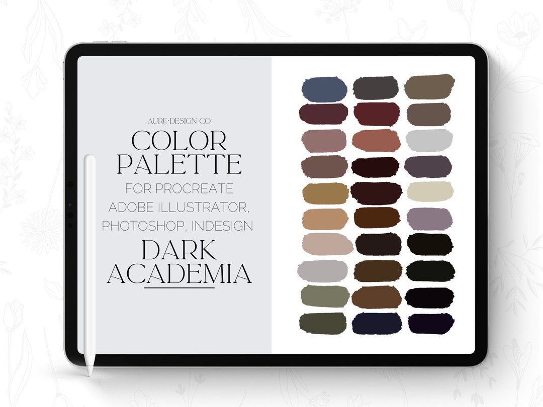 Dark Academia Color Palette for Procreate, Adobe Illustrator, Photoshop ...
