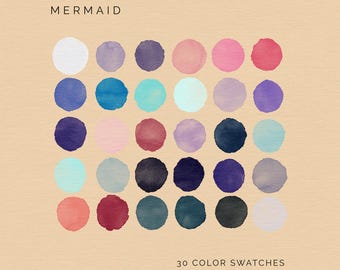 Mermaid Color Palette: 30 Summer Swatches for Procreate & Adobe