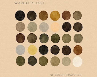 Digital Color Palette for Procreate, Illustrator, Photoshop: Wanderlust Earth Tone Palette