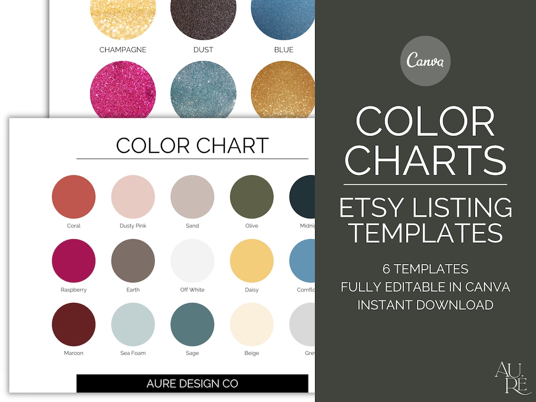 Editable Color Chart for Product Listings Fully Customizable Canva ...