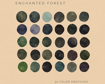 Enchanted Forest Color Scheme for Adobe Illustrator, iPad Illustration, Photoshop and Procreate