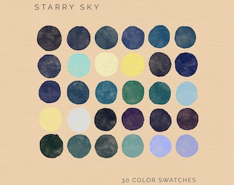 Starry Sky Color Palette: Celestial Swatches for Procreate & Adobe