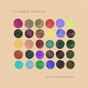 Palette Procreate Flower Power anni '70: 30 campioni di colori retrò