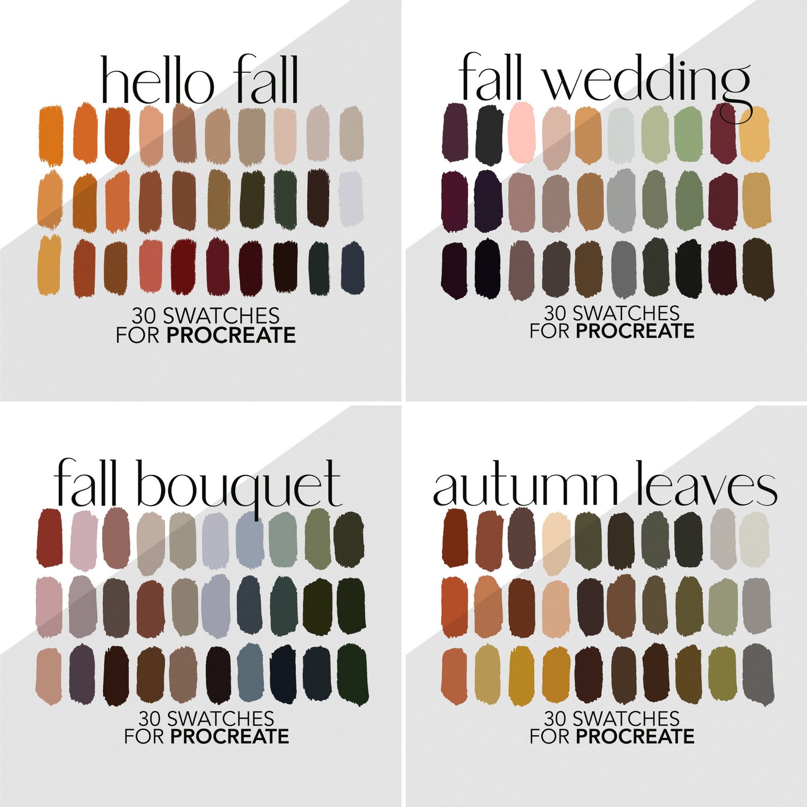 120 Fall Colors for Procreate Autumn Color Palette Bundle - Etsy