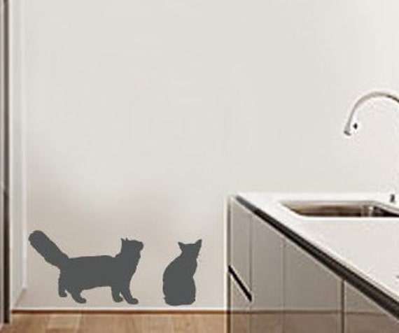 Lifesize Cat Silhouette Wall Decal Vinyl Sticker Laundry - Cat Silhouette Wall Decals Lifesize Cat Silhouette Wall Decal Vinyl Sticker Laundry - Cat Silhouette Wall Decals