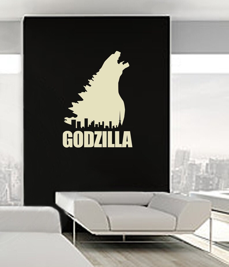 GODZILLA Wall Graphic Vinyl Decal Sticker Lounge Games Room Etsy