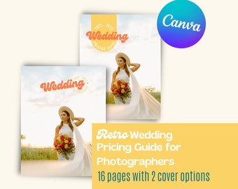 Retro Wedding Template | Pricing Guide Template | CANVA Wedding Photography Pricing Guide Template