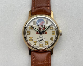 Belka Strelka Uhr, Space Dogs, Vintage Uhr, Herrenuhren, Pobeda Uhr, Geschenk für ihn, Sowjetunion Uhr, Pobeda, Uhr, Militär, Udssr, Zim