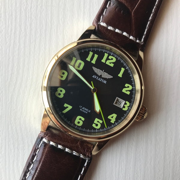 Poljot watch, Aviator watch, military watch, pilot watch, vintage watch, mechanical watch, ussr watch, soviet watch, rare ,watch, ussr, men