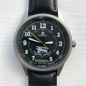 Orologio da aviatore vintage Poljot, orologio meccanico da uomo, pilota militare dell&#39;URSS