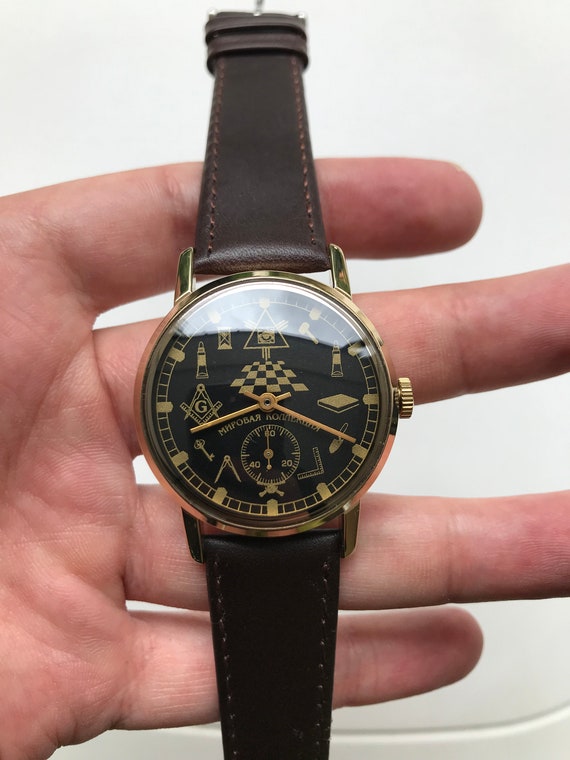 Vintage watch, Pobeda Masonic, mechanical watch, … - image 6