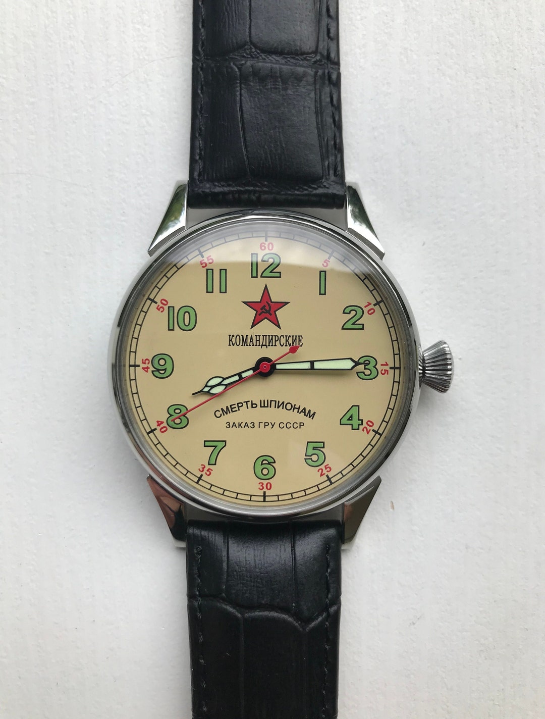 Ussr Watch Radium Rare Soviet Vintage Watch Raketa komandirskie Death to the Spies ...