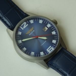 Orologio da aviatore vintage Poljot: orologio da polso da uomo dell&#39;URSS, anni &#39;90