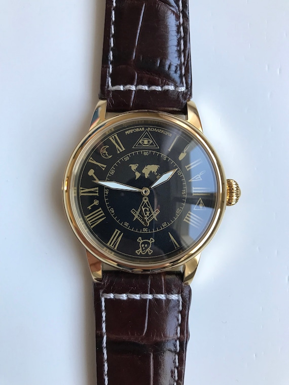 Pobeda watch, Masonic watch, Vintage watch, Soviet