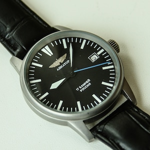 Poljot Aviator Mechanical Watch, USSR Military Style, 42mm