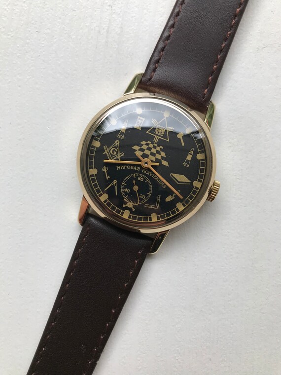 Vintage watch, Pobeda Masonic, mechanical watch, … - image 3