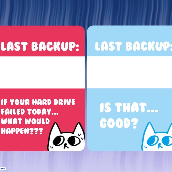 Writable File Backup Reminder Sign/Sticker