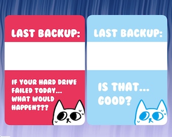 Writable File Backup Reminder Sign/Sticker