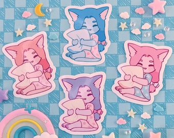 Sleepy Kitty Stickers