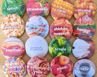 Silly Food Buttons