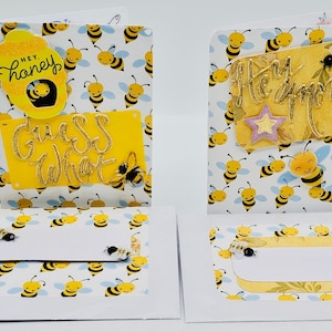 Ich bin schwanger! Grußkarten - Hey, Honey, Guess What? Es ist ein Junge! Karte/Hey, Mom! Oh, Schätzchen! In The Buggy Card/Bees & Honey Make A Sweet Baby