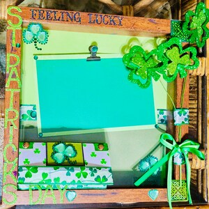 St. Patrick&#39;s Day Feeling Lucky March 17th Death Date Of Saint Patrick Patron Saint Of Ireland Feast Day Of Saint Patrick Scrapbooking Frame