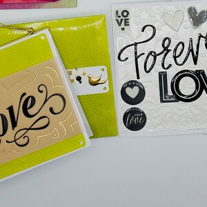 2 liefdeskaarten: Forever Love Ons verhaal begint hier Bruiloft Wenskaart/Geloof, Liefde, Hoop/Liefde Happily Ever After Remember Moments Card