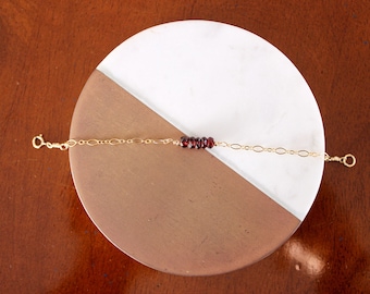 Stacked Birthstone Gold-Filled or Sterling Silver Adult-Size Bracelet