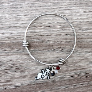 Child-Size Halloween G-Ghost Charm & Swarovski Crystal Stainless Steel Bangle (for kids!)