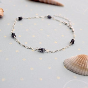Iolite 9.25-inch Ankle Bracelet with 1.5-inch Extension Chain