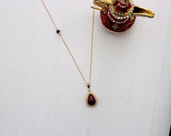 Bollywood-Inspired Bezeled Ruby 20" Gold-Filled Necklace